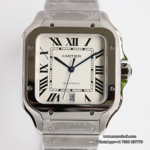 Santos De Cartier Mens XL 40MM SS/SS White Dial GF MY9019