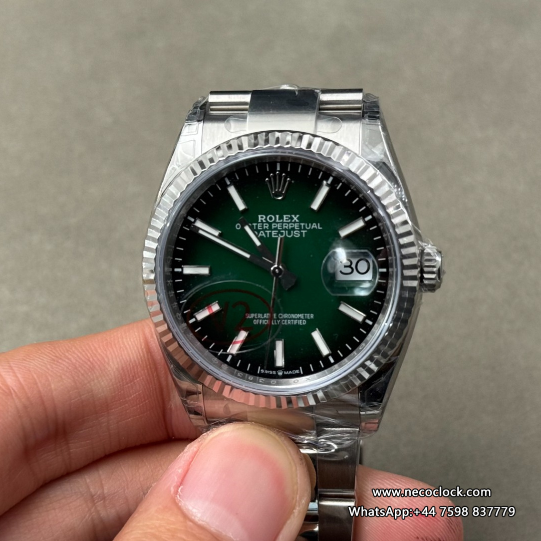 Datejust 126234 36mm Oys 2026 SS/SS Ombre Green/Stk VSF V2 DD3235
