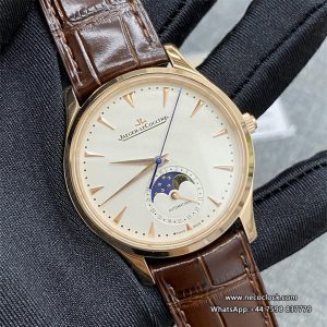 Master Ultra Thin Moonphase RG/LE White ZF A925 V2 39mm Brown Leather Strap