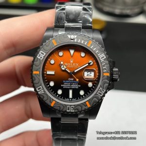 DIW Submariner 40mm DLC Orange/Black Dial SS Bracelet VSF VS3135