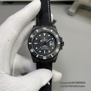 DIW Submariner 40mm Forged Carbon White Element Black Dial Black Nylon Strap VSF VS3135