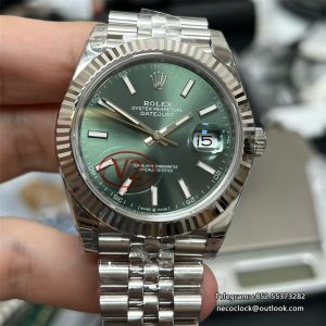 DateJust 41mm 126334 Fluted Bezel Mint Green Dial Jubilee Bracelet VSF VS3235 V2