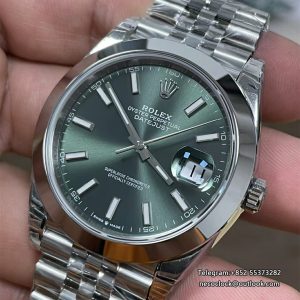 DateJust 41mm 126300 Smooth Bezel Mint Green Dial Jubilee Bracelet VSF VS3235