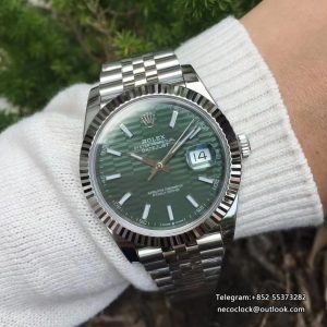 DateJust 41mm 126334 Fluted Bezel Mint Green Motif Dial Jubilee Bracelet VSF VS3235 V2