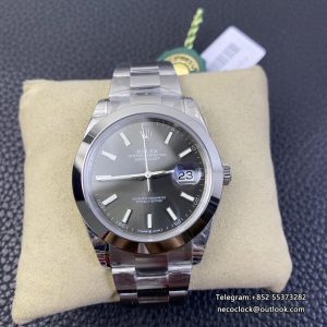 DateJust 41mm 126300 Smooth Bezel Grey Dial Oyster Bracelet VSF VS3235