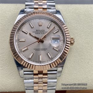 DateJust 41mm Fluted Bezel Champagne Dial RG/SS Jubilee Bracelet VSF VS3235