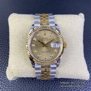 DateJust 36mm Fluted Bezel Gold Motif Dial Diamond Marker YG/SS Jubilee Bracelet VSF VS3235