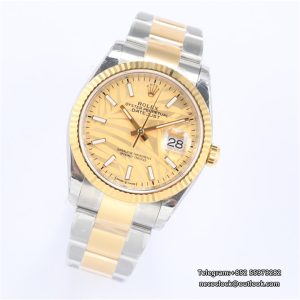 DateJust 36mm Smooth Bezel Blue Motif Dial Jubilee Bracelet GMF VR3235