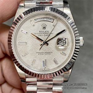 DayDate 40MM White Meteorite Dial President Bracelet GMF A2836 Tungsten