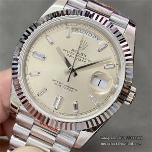 DayDate 40MM Silver Dial Diamond Marker President Bracelet GMF A2836 Tungsten