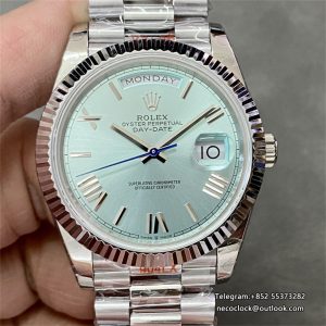 DayDate 40MM Ice Blue Dial Roma Marker President Bracelet GMF A2836 Tungsten