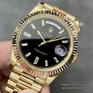DayDate 40MM YG Black Dial Diamond Marker YG President Bracelet GMF A2836 Tungsten
