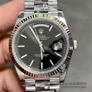 QF Gain Weight V6 A2836 DayDate 40MM Black Dial President Bracelet