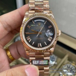 QF Gain Weight V6 A2836 DayDate 40MM Gradual Grey Dial President Bracelet