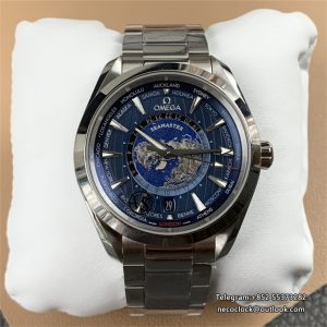 Seamaster 43mm AQUA TERRA 150M Worldtimer Blue Dial SS Bracelet VSF A8938
