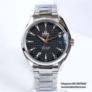Seamaster 41mm AQUA TERRA 150M Black Textured Dial YG Hand SS Bracelet VSF A8500