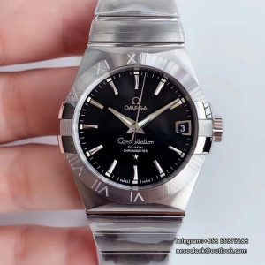 Constellation 38mm Black Dial SS Bracelet VSF A8500