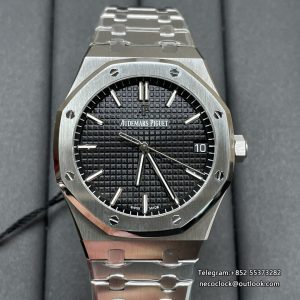 AP Royal Oak 41mm 15500 Black Dial SS Bracelet ZF A4302 Free Sprung