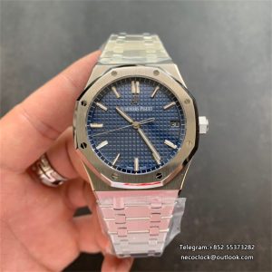 AP Royal Oak 41mm 15500 Blue Dial SS Bracelet ZF A4302 Free Sprung