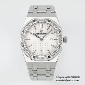 AP Royal Oak 33mm 67651 Diamond Bezel White Dial SS Bracelet ZF Swiss Quartz