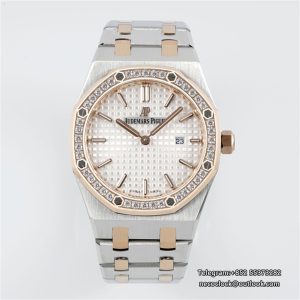 AP Royal Oak 33mm 67651 Diamond Bezel RG White Dial RG Bracelet ZF Swiss Quartz