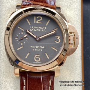PAM511 44mm Luminor RG Grey Dial Brown Leather Strap HWF P5000