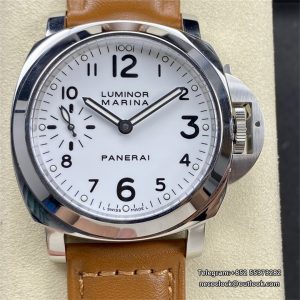 PAM113 44mm Luminor White Dial Brown Leather Strap HWF 6497
