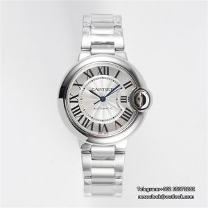 Ballon Bleu De Cartier 33mm White Dial SS Bracelet AF NH05A