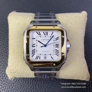 Santos Large 40mm YG Bezel White Dial YG/SS Bracelet BVF A9015