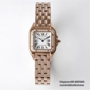 PANTHERE 22mm Ladies RG Diamond Bezel White Dial RG Bracelet BVF Swiss Quartz