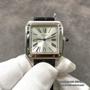 Santos Dumont 38*27.5mm White Dial Black Leather Strap F1F Swiss Quartz