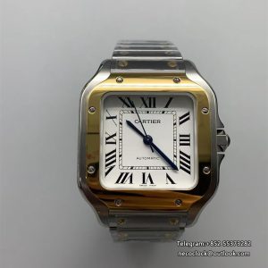 Santos Medium 35mm YG White Dial SS Bracelet BVF A9015