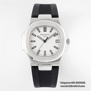 Nautilus 5711 40mm White Black Rubber Strap PPF A330SC