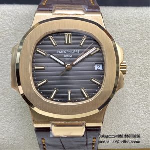 Nautilus 5711 40mm RG Grey Dial Brown Leather Strap 3KF A324SC