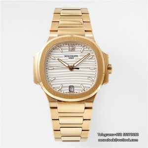 Nautilus 7118 35.2mm Ladies Diamond Bezel RG White Dial RG Bracelet PPF A324SC