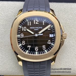 Aquanaut 5167 40mm RG Brown Dial Brown Rubber Strap 3KF A330SC