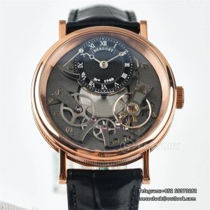Tradition 40mm RG Grey Dial Black Leather Strap LTF Manual