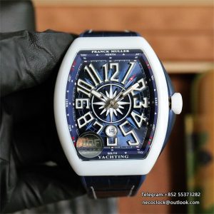 Vanguard V45 44mm Ceramic Bezel Blue Dial Blue Leather Strap ABF A2824