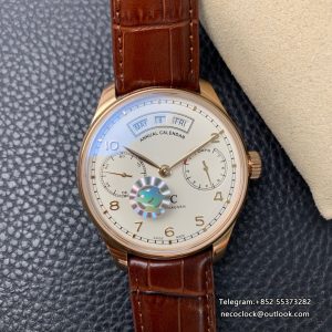 IWC Portugieser 44mm IW503504 RG White Dial Brown Leather Strap ZF A52850