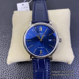 IWC Portofino 40mm IW356512 Blue Dial Blue Leather Strap V7F A2892