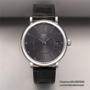 IWC Portofino 37mm Ladies Grey Dial Leather Strap V7F A2892