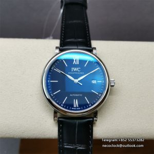 IWC Portofino 40mm 150 Years Blue Dial Black Leather Strap V7F A2892