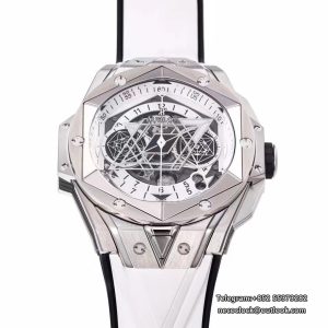 Big Bang Sang Bleu II Chrono 45mm White Dial White Rubber Strap BBF A1240