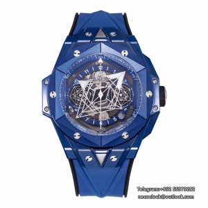 Big Bang Sang Bleu II Chrono 45mm Blue Ceramic Bezel Blue Dial Blue Rubber Strap BBF A1240