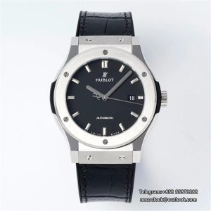 Classic Fusion 42mm Black Dial Black Leather Strap JJ+F A1110