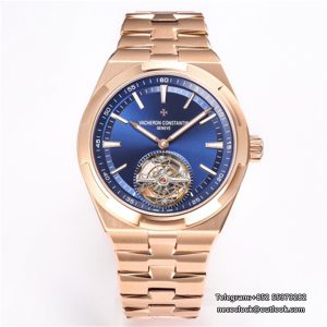 Overseas Tourbillon 42.5mm 6000V RG Blue Dial RG Bracelet BBRF Tourb