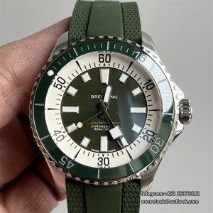 Breitling 44mm SUPEROCEAN Ceramic Green Dial Black Rubber Strap TF A2824