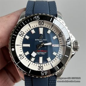 Breitling 44mm SUPEROCEAN Ceramic Blue Dial Black Rubber Strap TF A2824