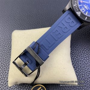 Breitling Black Steel 46mm SUPEROCEAN Blue Dial Blue Rubber Strap TF A2824