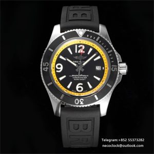 Breitling 42mm SUPEROCEAN Yellow/Black Dial Black Rubber Strap TF A2824